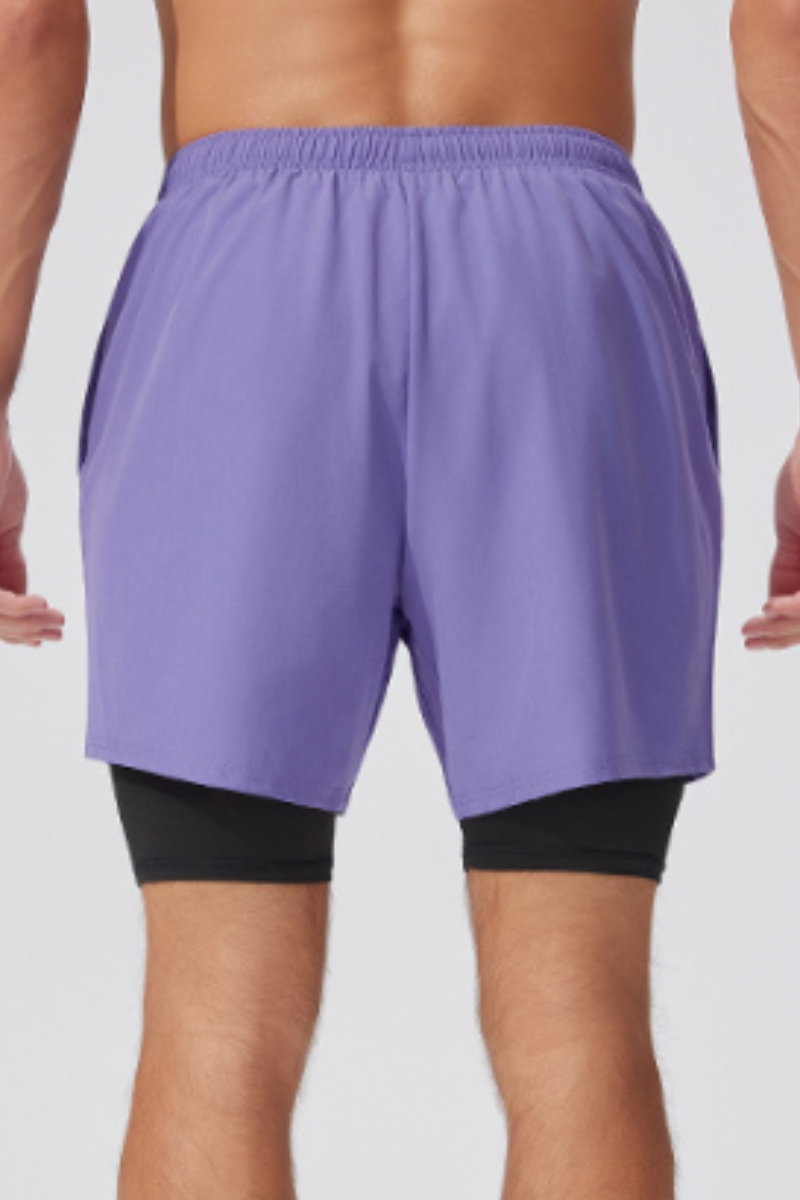Men's 2-in-1 Double Layer Outdoor Running Athletic Shorts