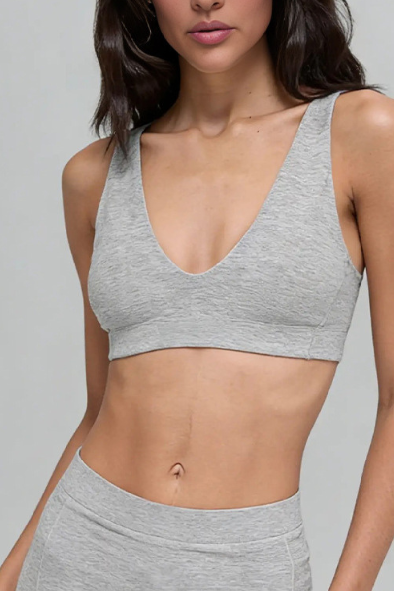 Women's Deep V-Neck Adjustable Strap Padded  Sports Bra