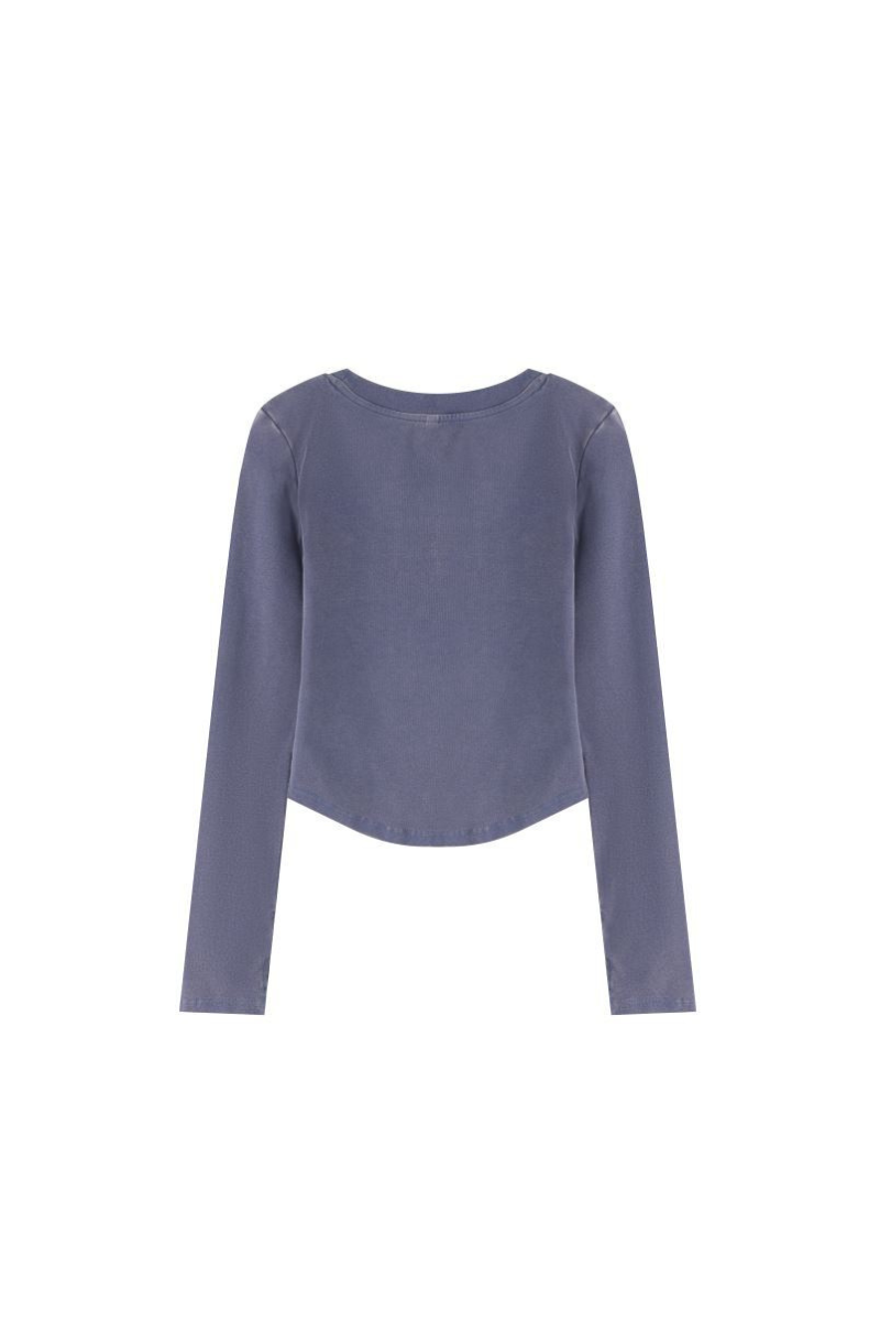 Women's Fall Snowflake U-Neck Slim Fit Long Sleeve Top