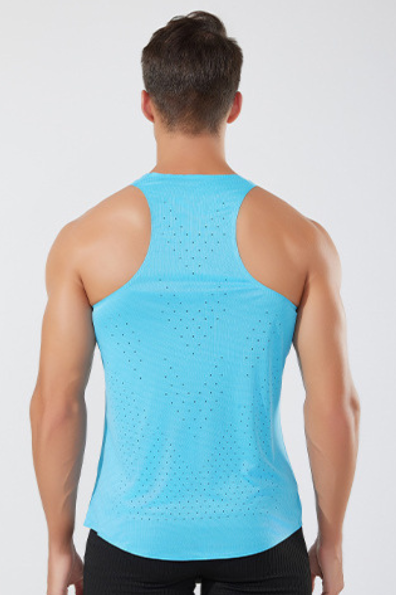 Men's Summer Lightweight Racerback Breathable Mesh Running Tank Top