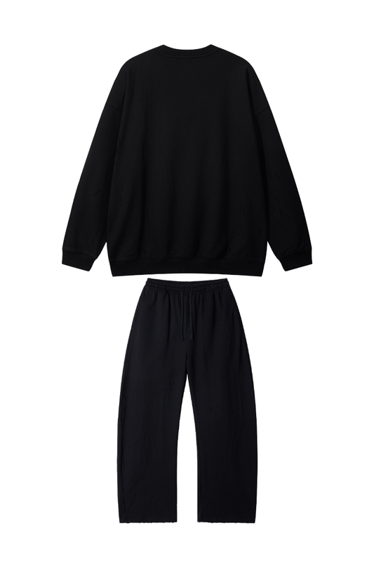 Unisex Fall Set: Relaxed Pullover And Drawstring Sweatpants