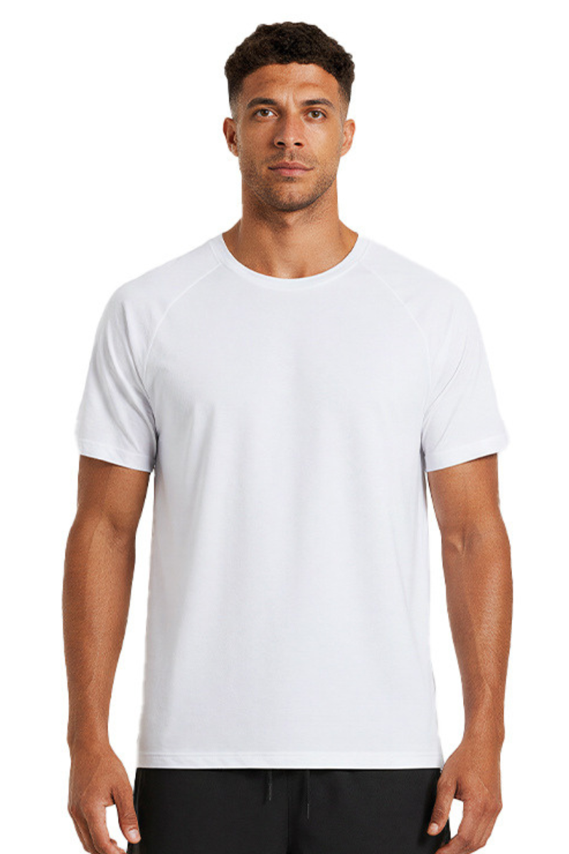 Men's Summer 100% Cotton Crew Neck Quick Dry  Sports T-shirt
