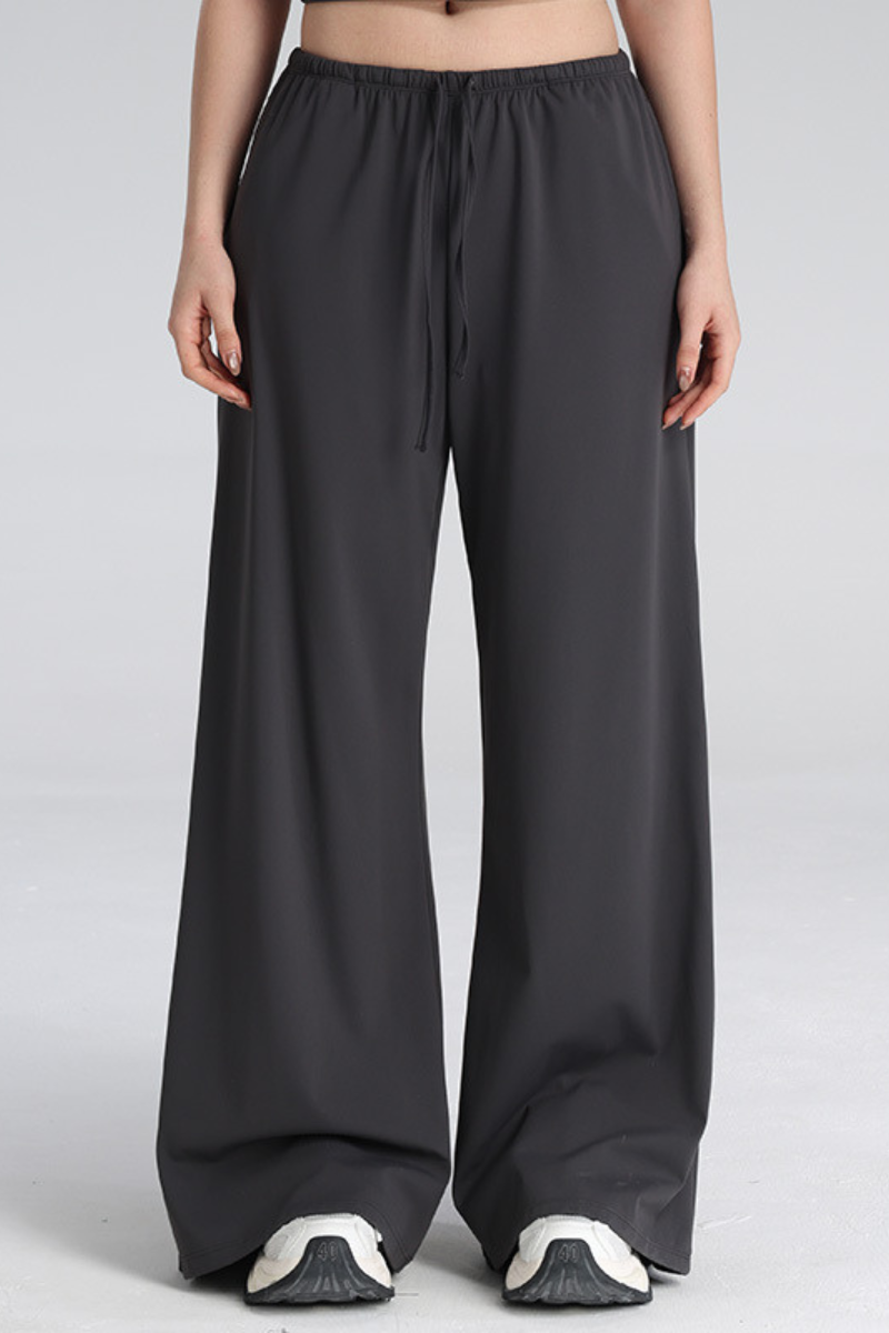 Women's High Waist Drawstring Wide Leg Yoga Casual Pants
