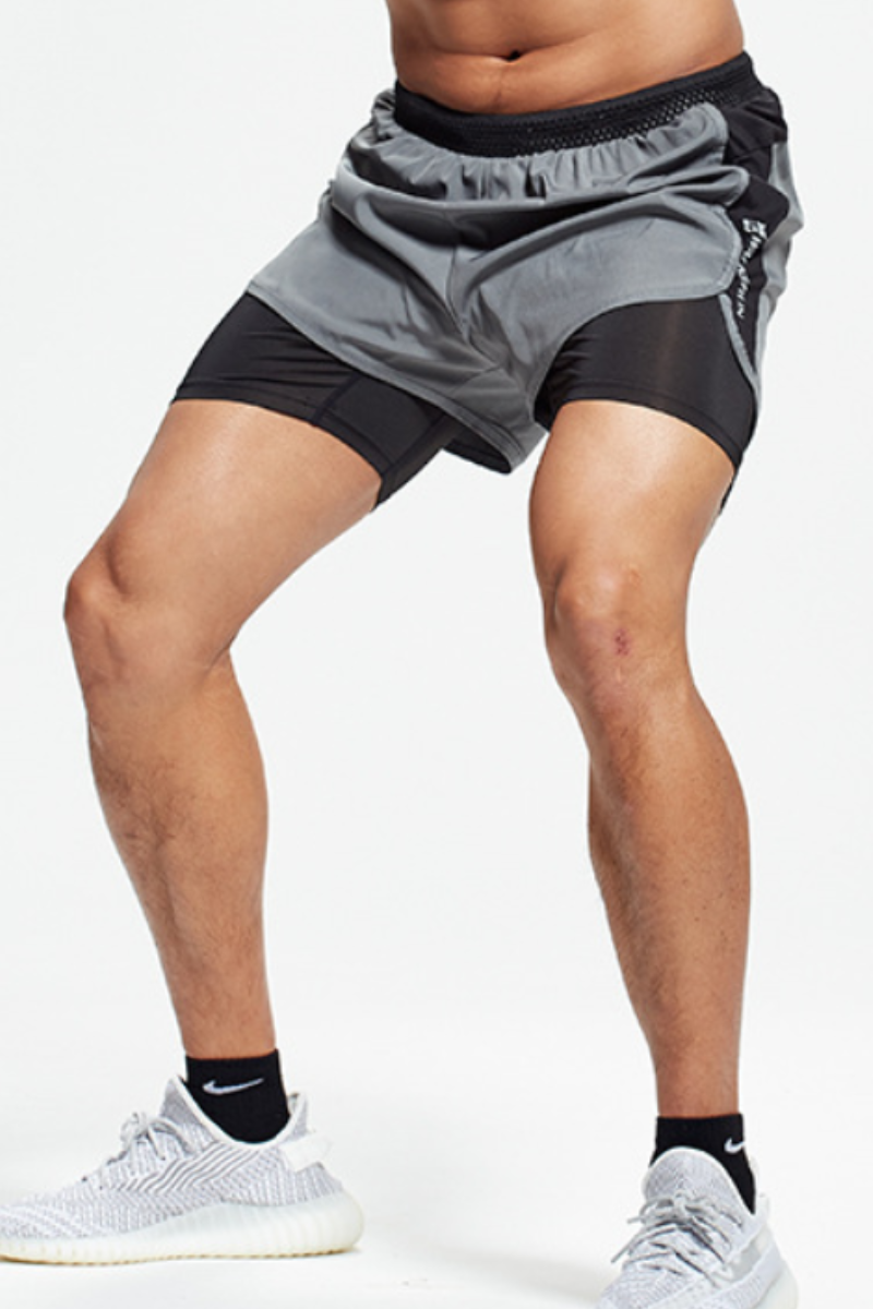 Men's 2-in-1 Anti-Chafe Reflective Quick Dry Running Shorts
