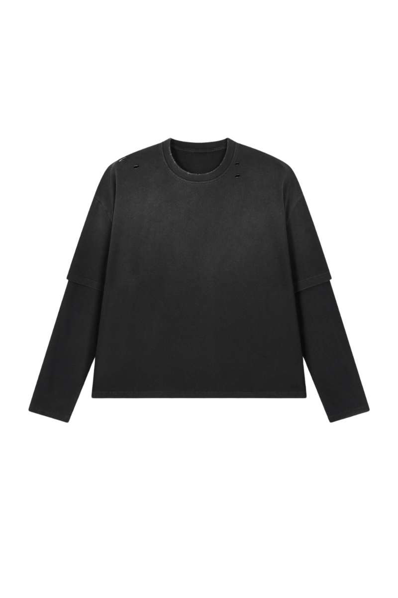 Men's 100% cotton Vintage Wash Gradient Relaxed Pullover