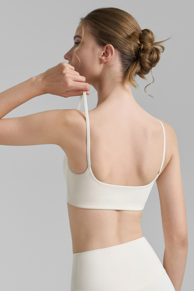 Women's Multi-Color Square Neck Spaghetti Strap Yoga Bra