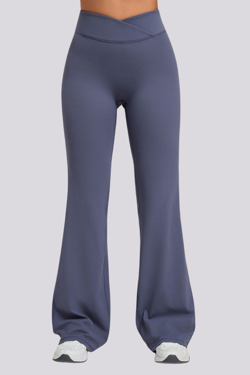 Women's Athletic Naked Feel Cross Waist Yoga Flared Pants