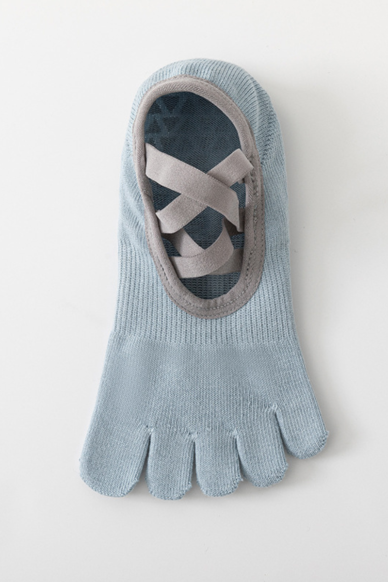 Women's Crisscross Strap Toe-Separated Non-Slip Yoga Socks