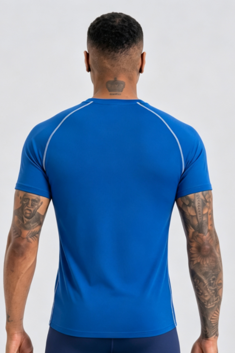 Men's Contrast Breathable Quick Dry Athletic Running T-Shirt