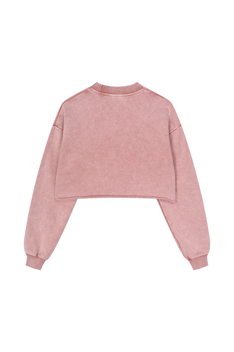 Women's Fall 100% Cotton Cropped Distressed Sweatshirt