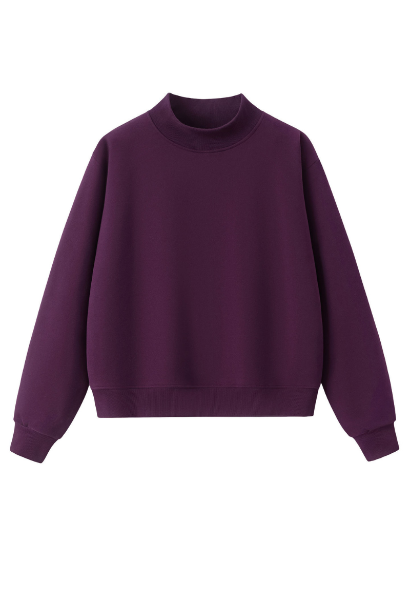 Unisex Cozy Fleece Mock Neck Sweatshirt