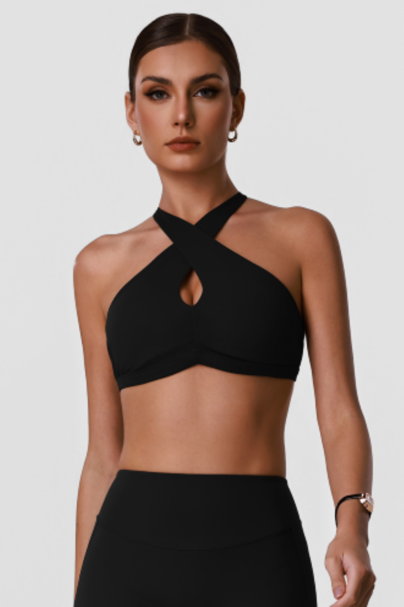 Women's Halterneck Cross Strap Multi-Back Sports Yoga Bra
