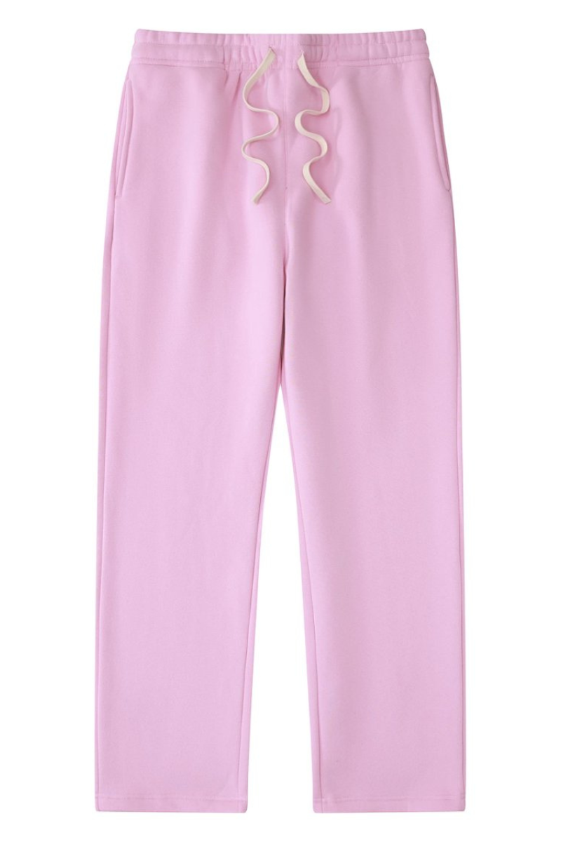 Unisex Fall Fleece Drawstring Straight Leg Casual Sweatpants