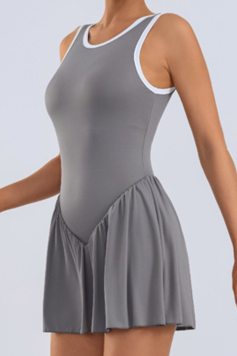 Women's Color Block U-Back Anti-Chafing Tennis Mini Dress