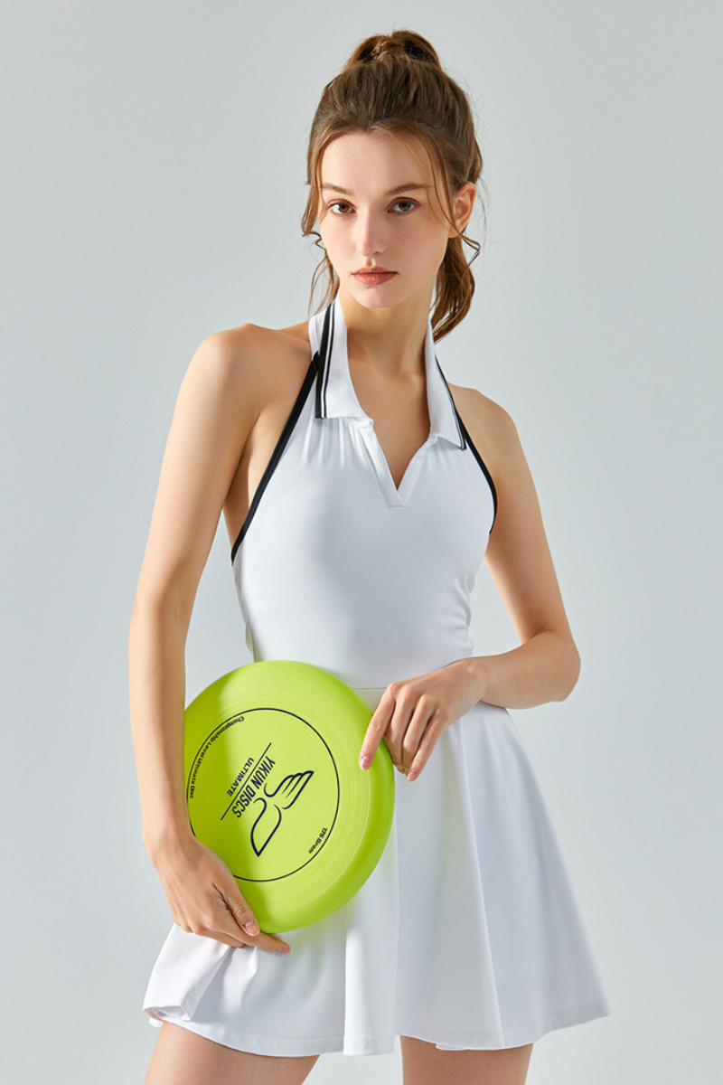 Women's Halter Polo Collar Cooling Tennis Mini Dress