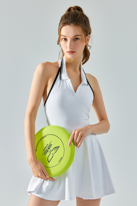 Women's Halter Polo Collar Cooling Tennis Mini Dress