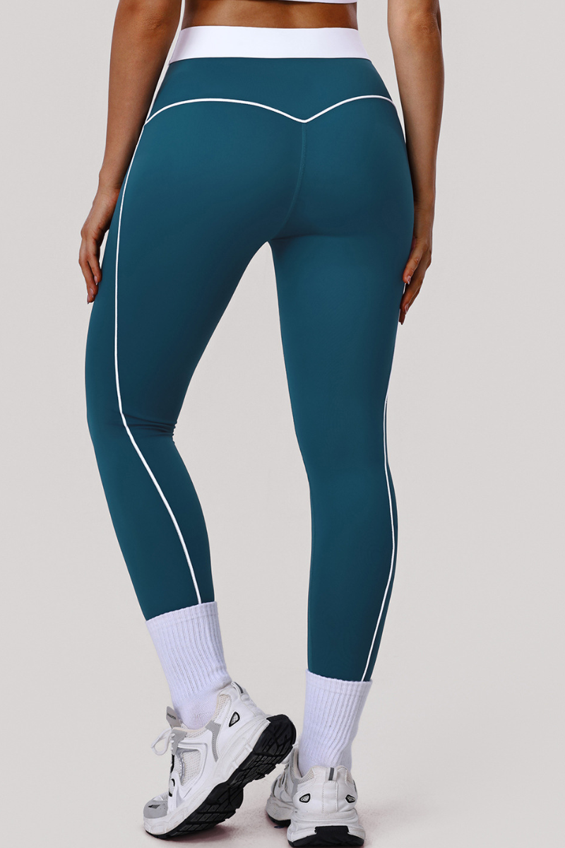 Women's Color-Blocked High-Waist Tummy-Control Leggings