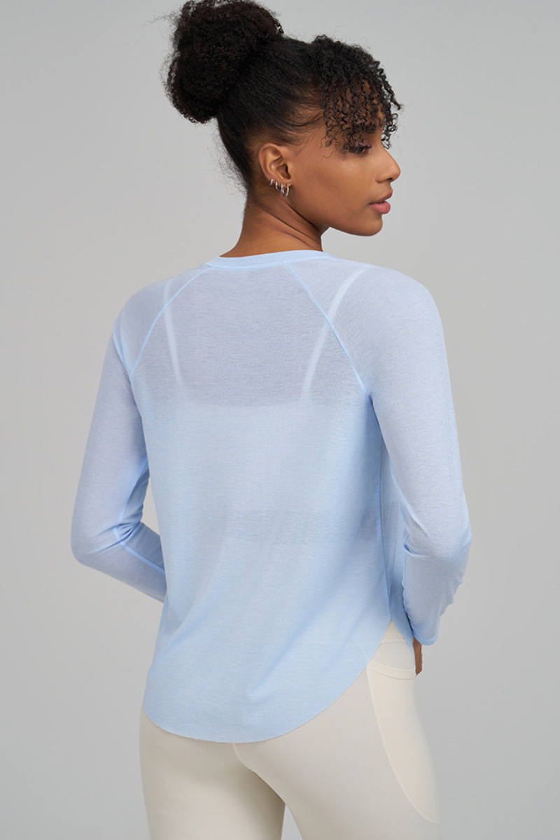 Mesh fitness sport long-sleeved garment