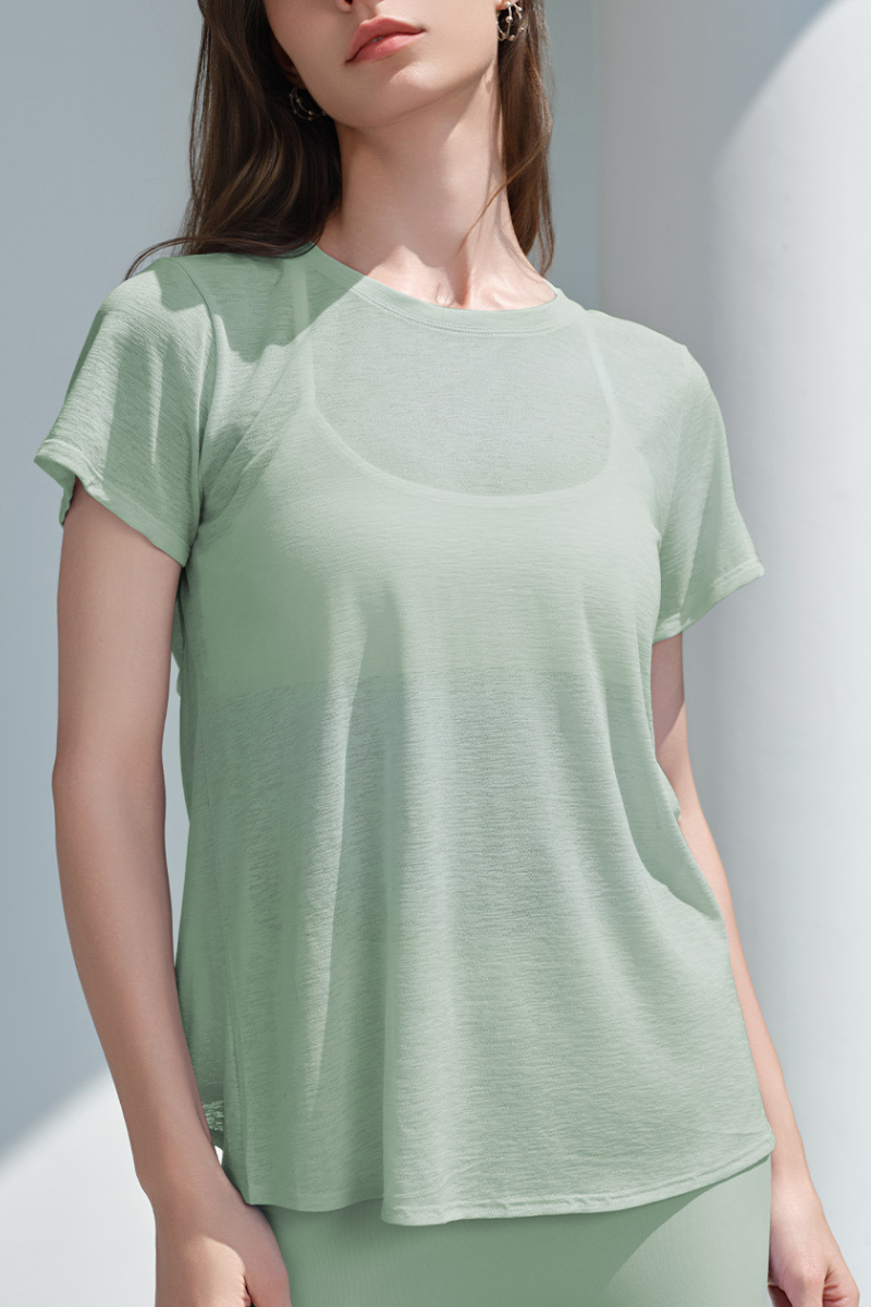 Women Summer Lightweight breathable Cross Open Back T-Shirt