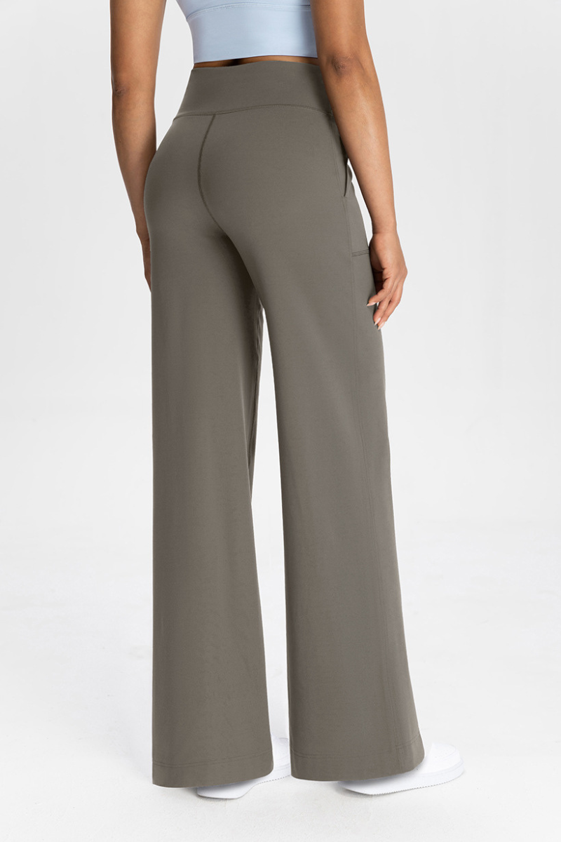 Slouchy drawstring athletic straight-leg pants
