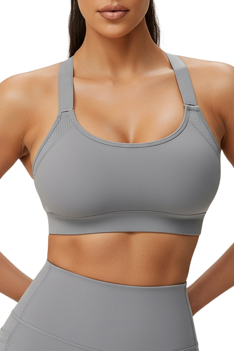 Women's Mesh Beautiful Back Adjustable Buckle Sports Bra