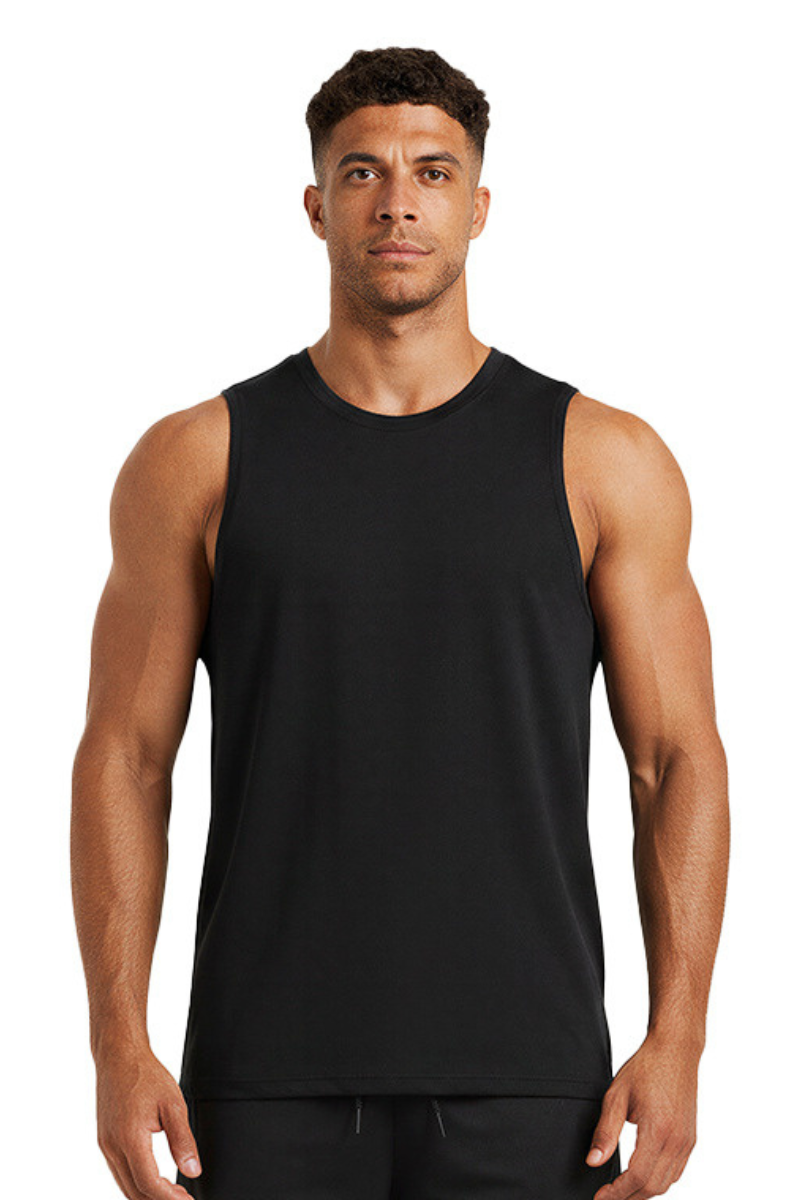 Men's Stretch  Crew Neck Athletic Sleeveless Tank Top