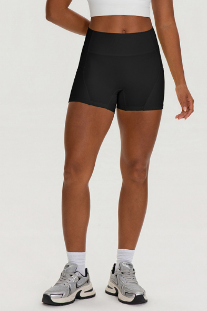 Women's Athletic Side Pocket Tummy Control Yoga Shorts
