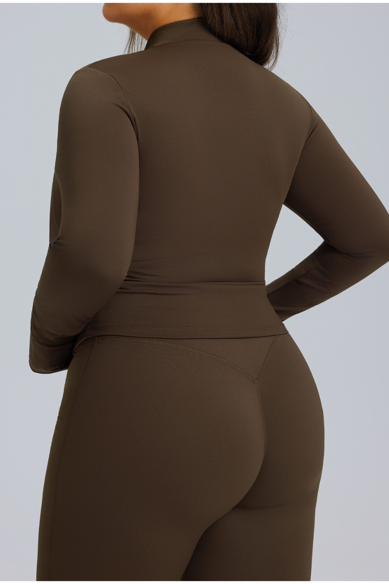 Plus Size Women's Finger Cuffs  Stand Collar Athletic Jacket
