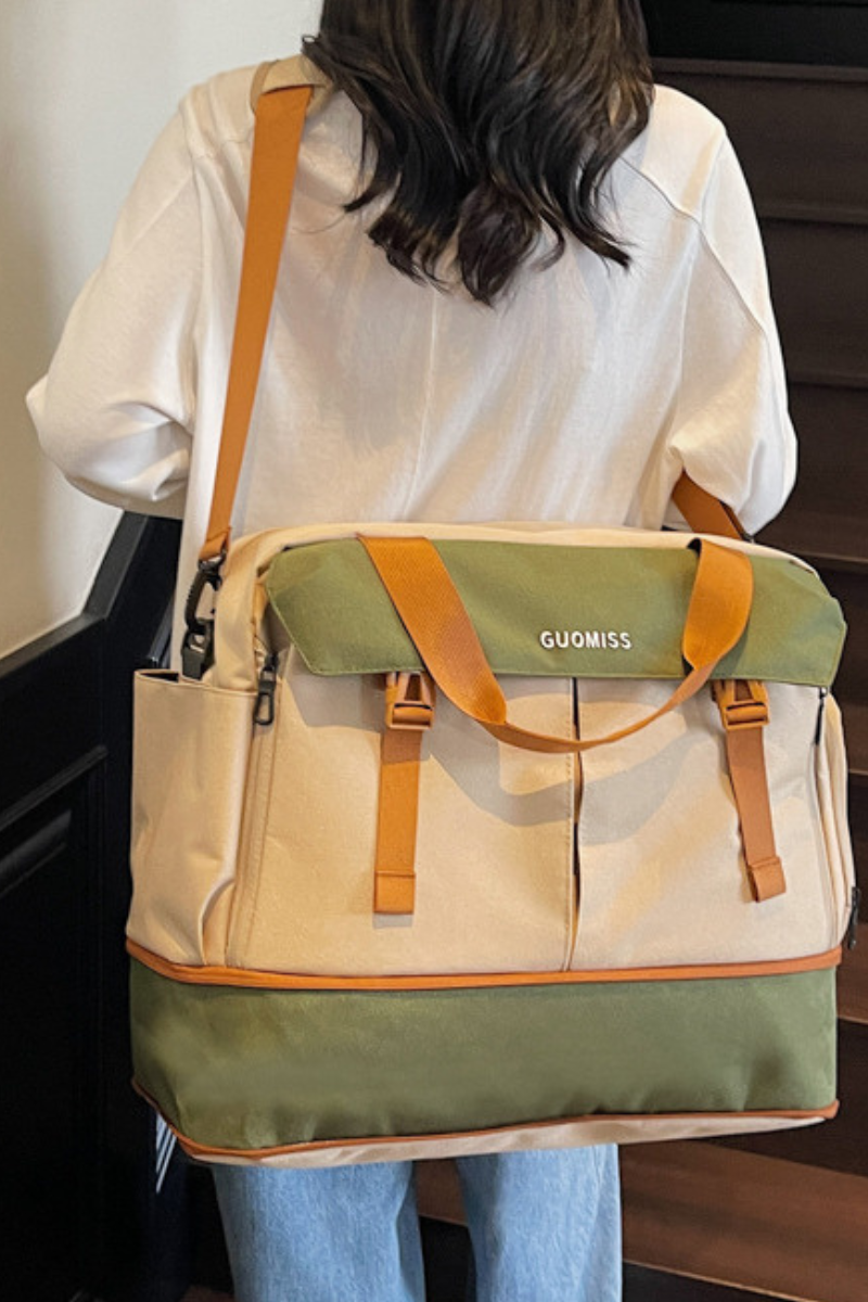 Color-Block Multi-Pocket Large Capacity Travel & Fitness Bag