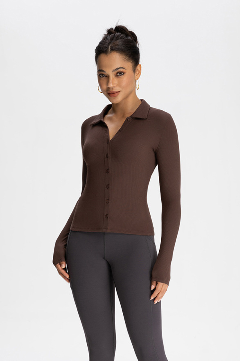 Ladies' collar-opening cardigan