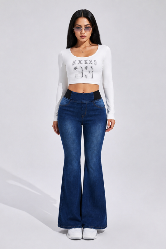 Women's High Waist Stretch Flare Jeans