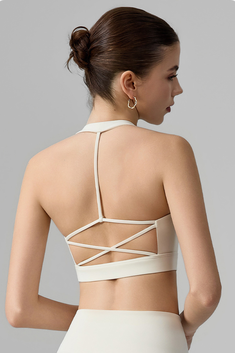 Women's Crisscross Back Halterneck Sports Yoga Bra