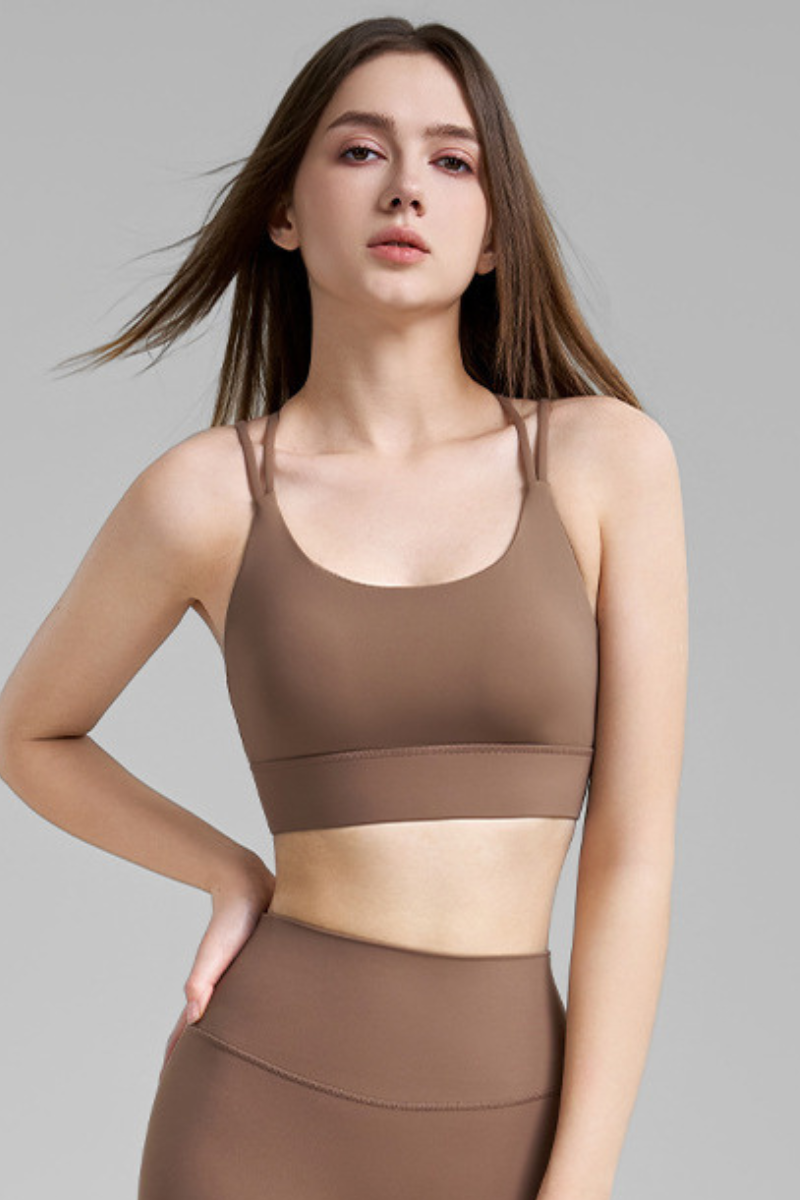 Women's Athletic U-Neck Crisscross Back Sports Bra