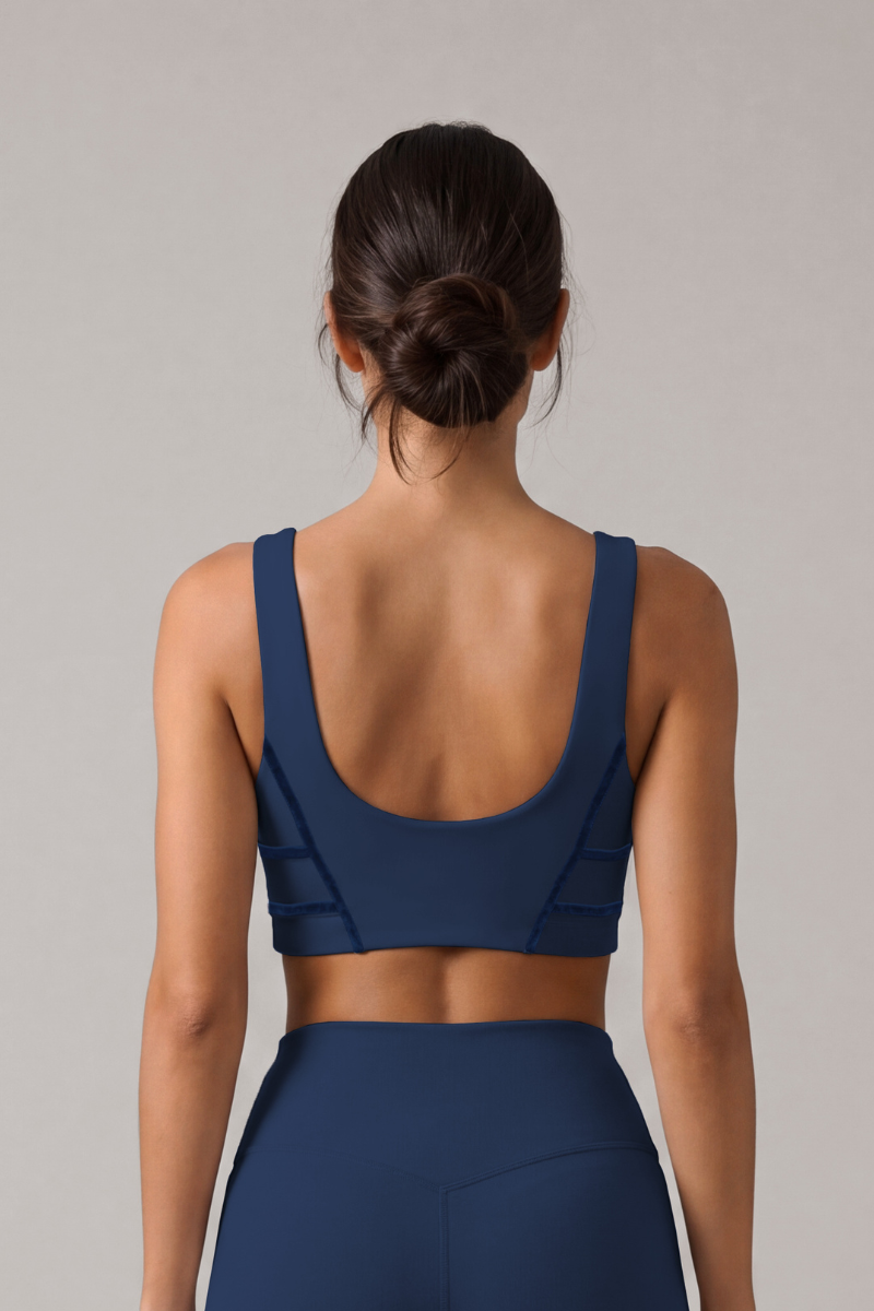 Women's Athletic Nude-Feel High Stretch Wide Straps Bra