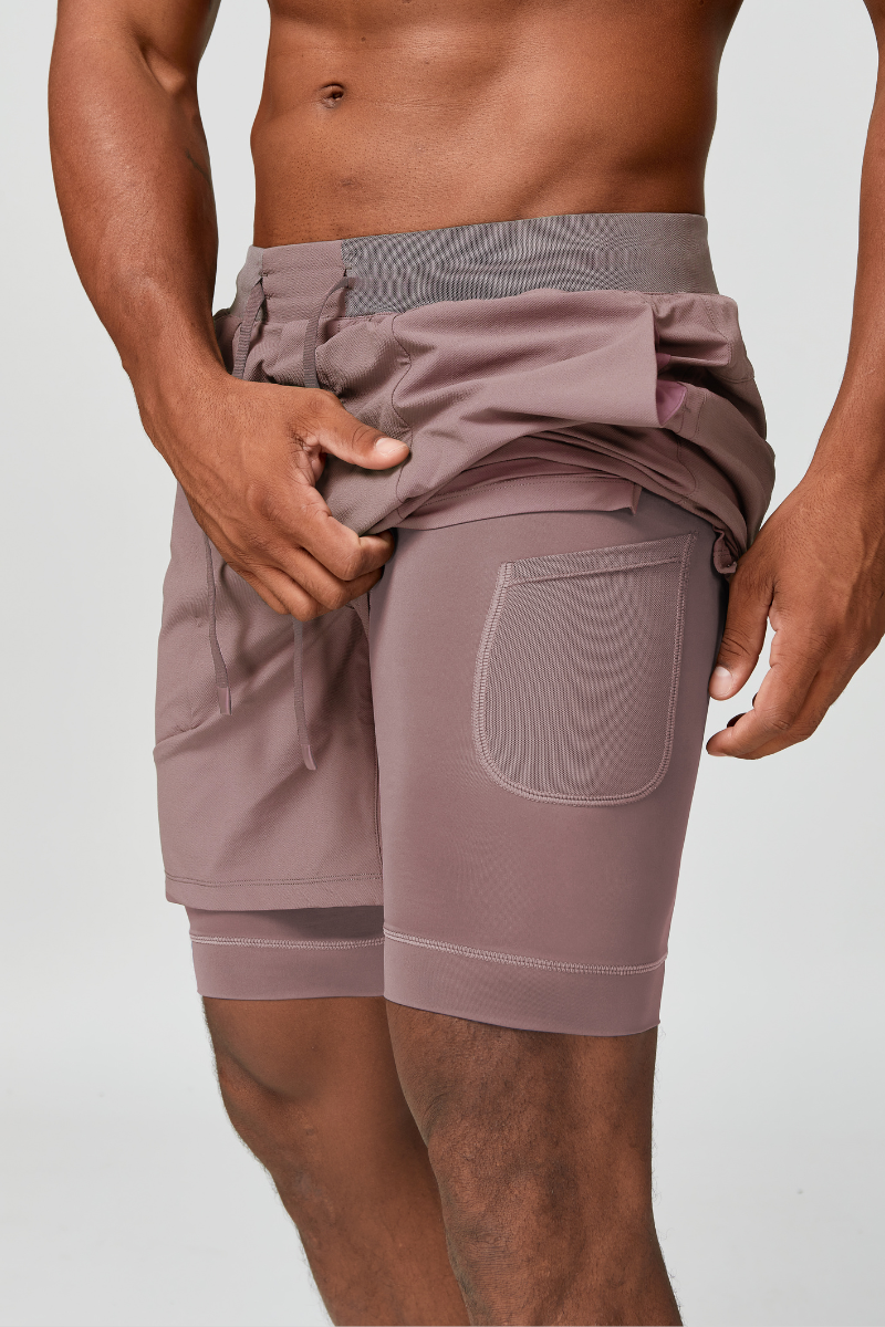 Men's Quick-Drying Double-Layer Casual Fitness Sports Shorts