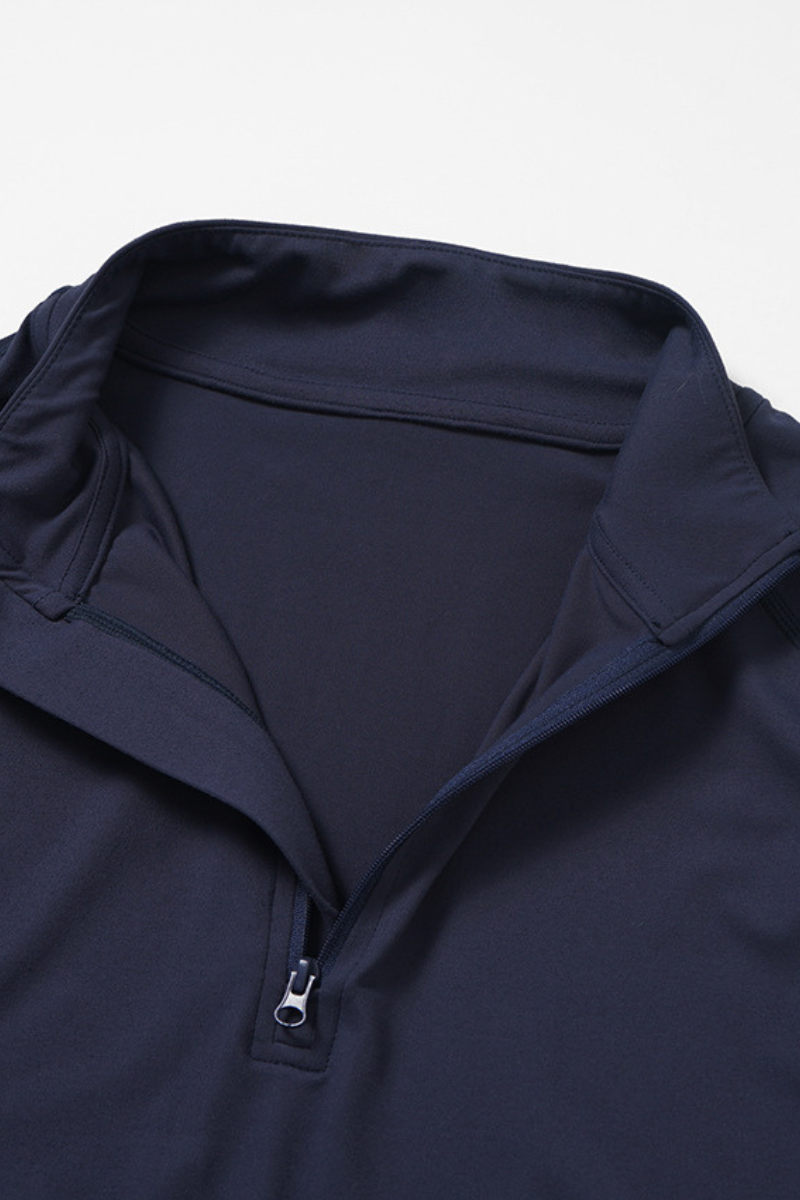 Men's Half-Zip Mock Neck Quick-Dry Athletic Long Sleeve T-Shirt