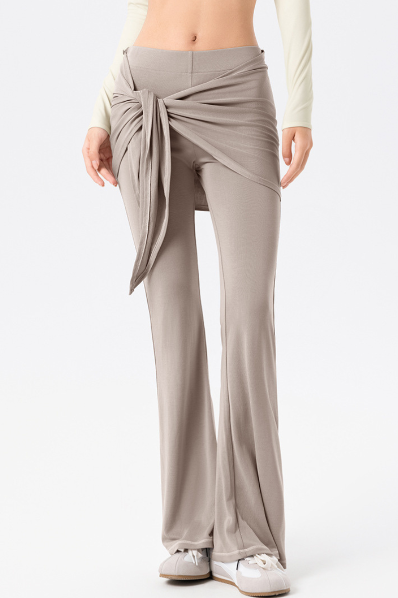Women's Butt-Covering Slimming Tie-Waist Flare Yoga Pants