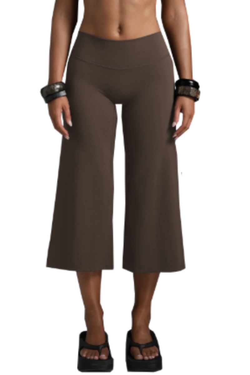 Women's Athletic 7/8 Wide-Leg Yoga Cropped Pants