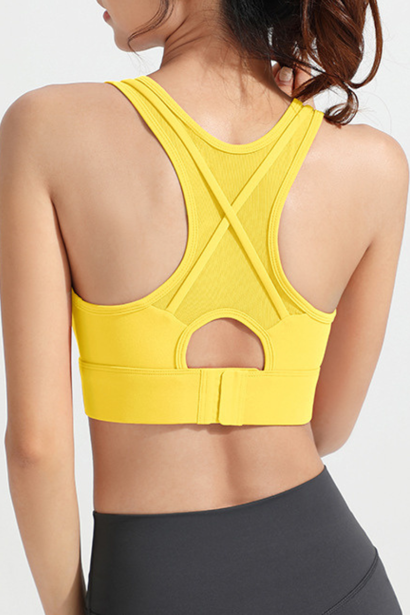 Women's Back Mesh Panel High Support Antibacterial Sport Bra