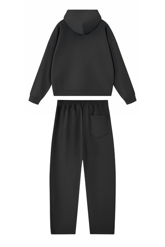 Unisex Fall Set:Heavyweight Hoodie And Curved Sweatpants