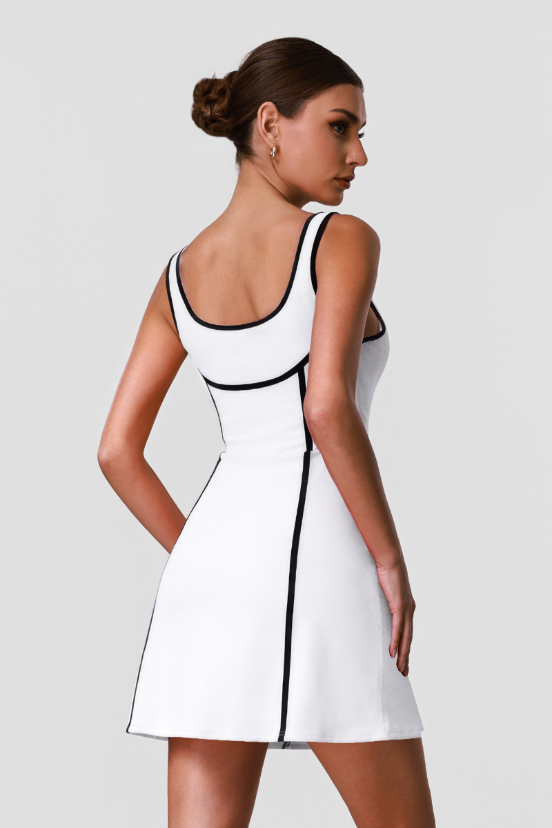 Women's Colorblock Slim Removable Pads Anti-Exposure Skirt