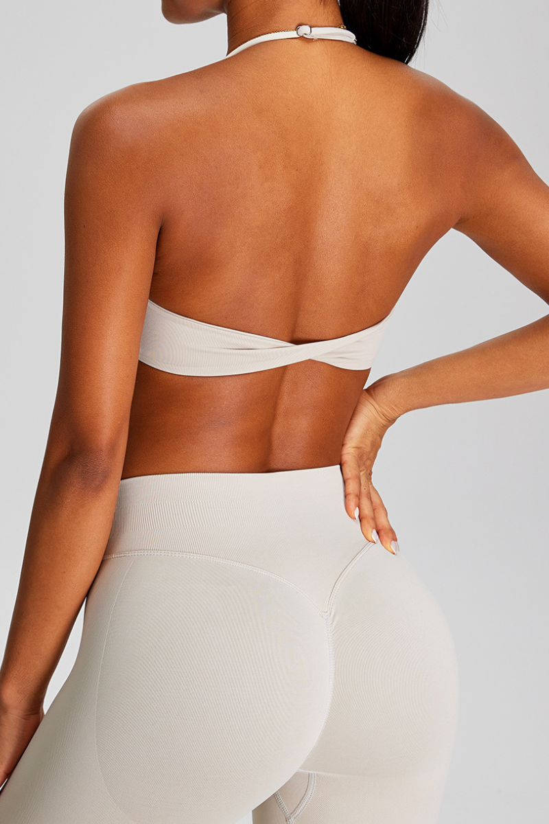 Women's Halter Backless Seamless Quick-Dry Yoga Sports Bra