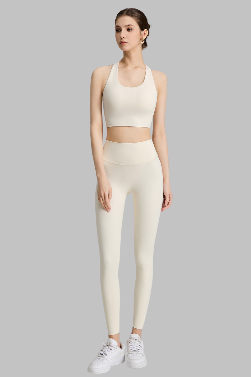 Women's Cross Back Bra and High-Waisted Leggings 2-Piece Set