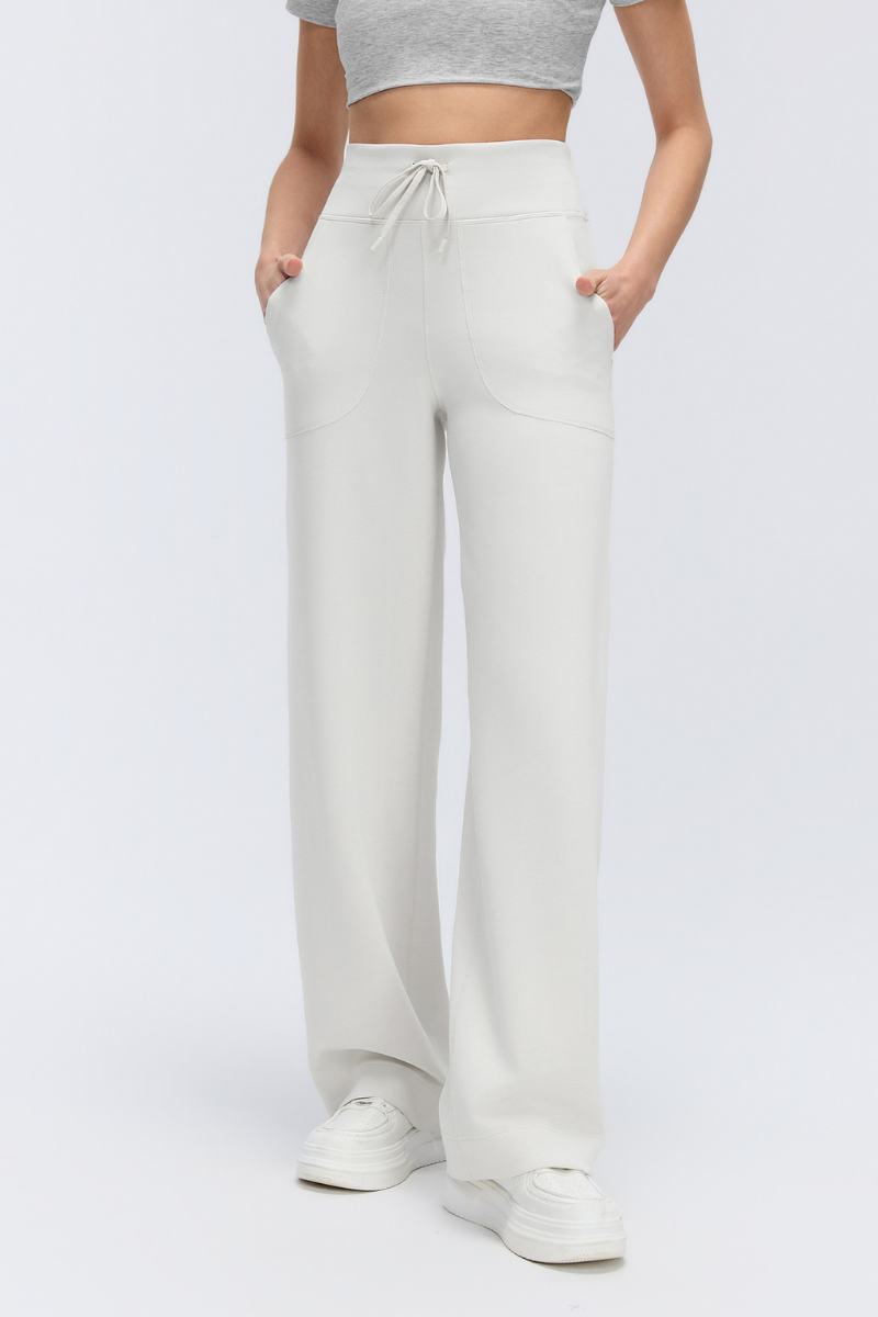 Women High-Waisted Drawstring Waistband Flowy Athletic Pant