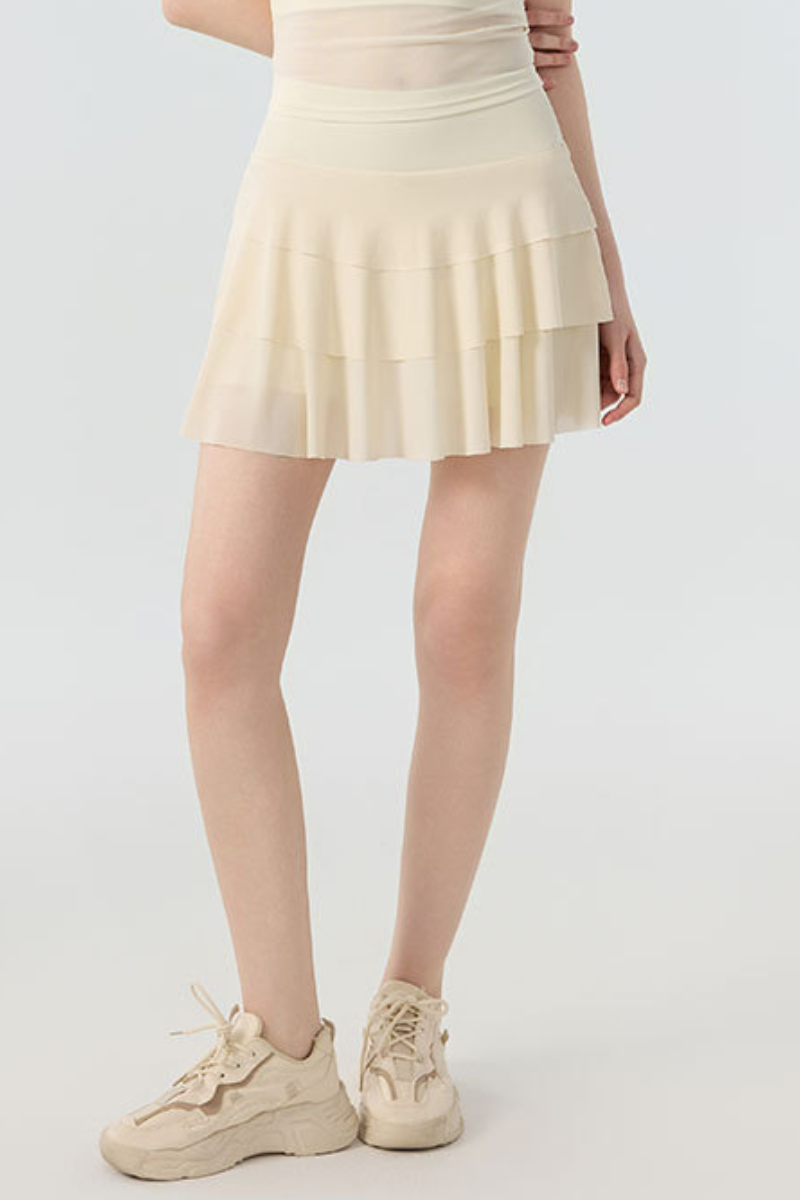 Women's  Multi-Color Lightweight A-Line Tiered Sports Skort