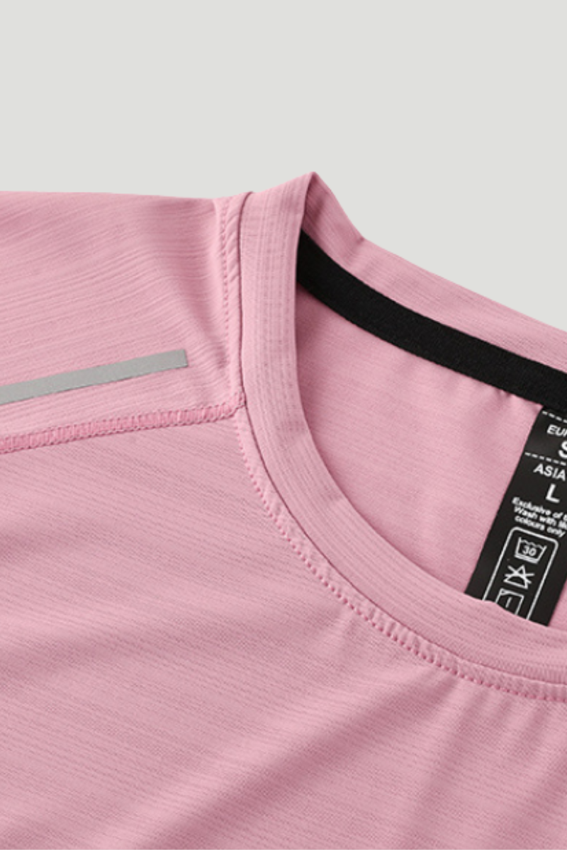 Men's Round-Neck Silk-Textured Sports Casual T-shirt