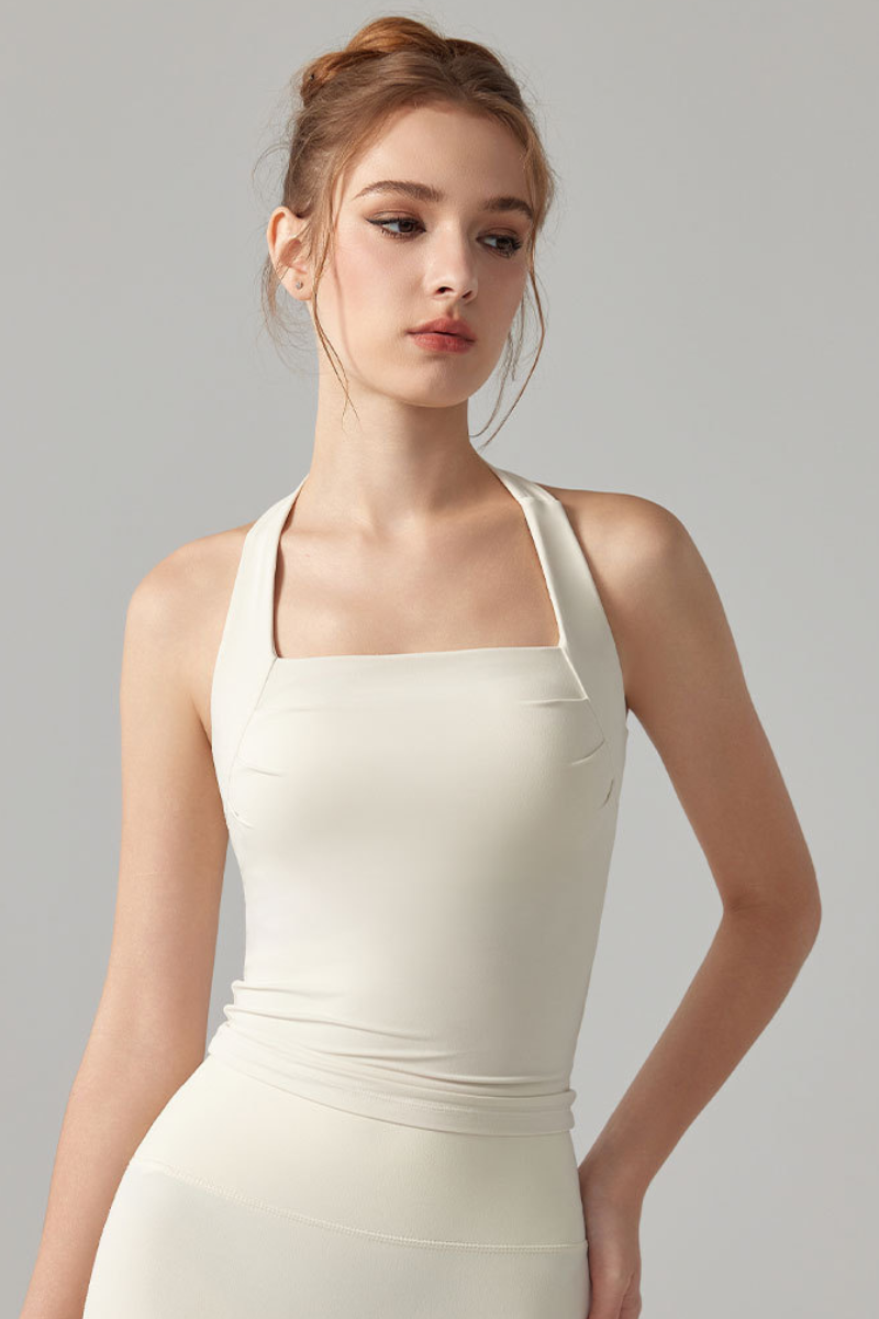 Women's Athletic Square Neck Halter Padded Yoga Tank Top