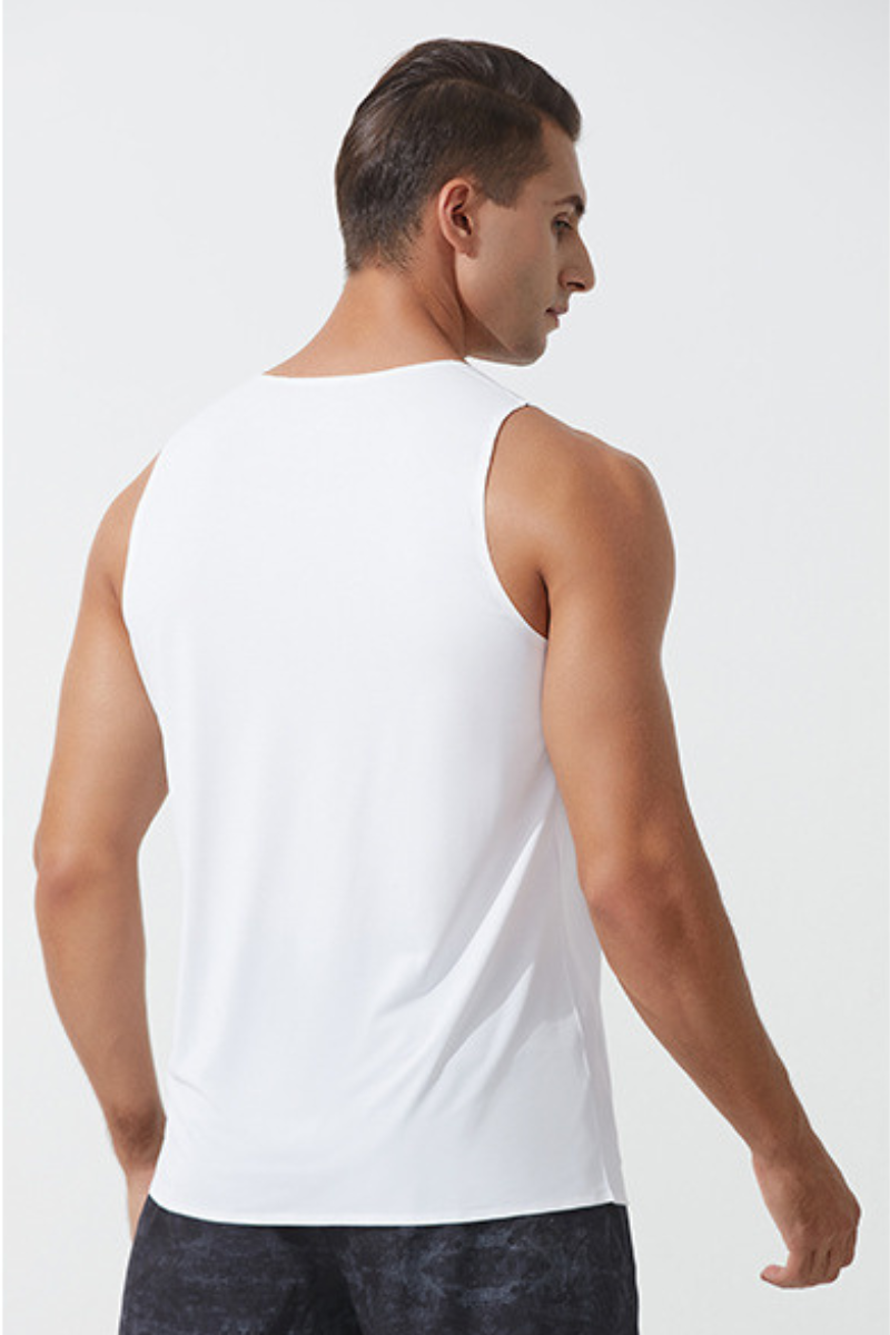 Men's Laser Perforated Lightweight Racerback Racing Tank Top