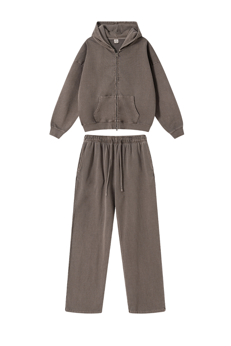 Women's Fall Vintage Cotton Set:Hooded Jacket And Sweatpants