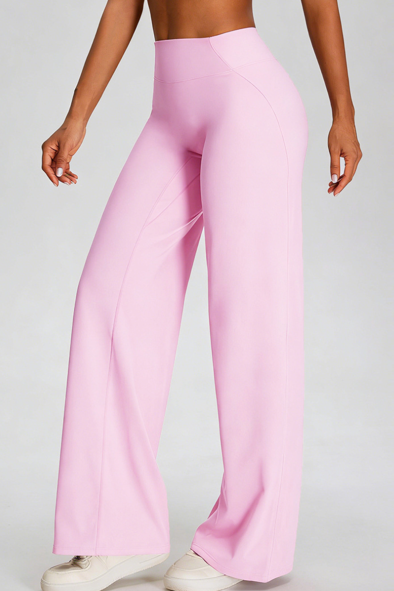 Women's Athletic Flowy Solid Wide Leg Yoga Pants